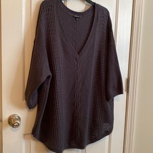 Torrid Cable knit 3/4” Sweater - Charcoal- sz 4